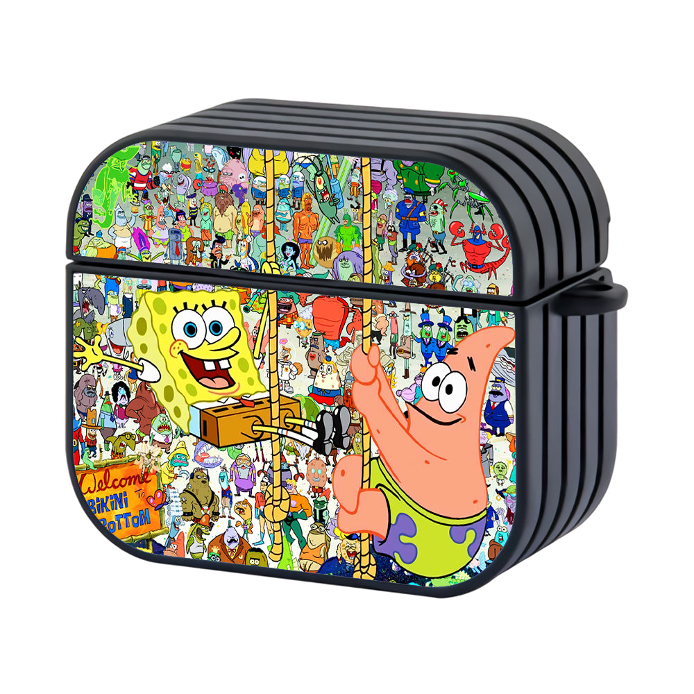 Spongebob Bikini Bottom All Character Hard Plastic Case Cover For Apple Airpods 3