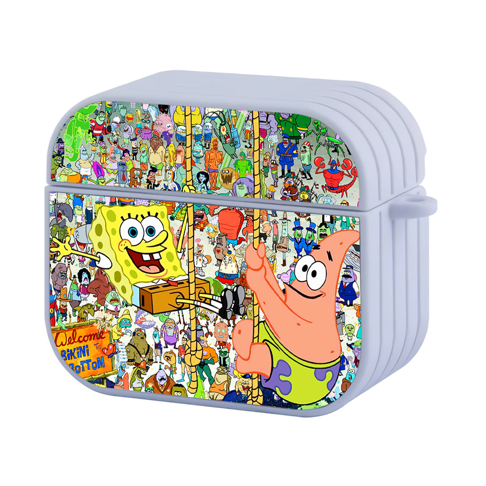 Spongebob Bikini Bottom All Character Hard Plastic Case Cover For Apple Airpods 3