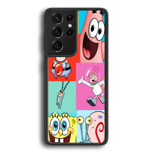 Spongebob Collage Character Samsung Galaxy S21 Ultra Case