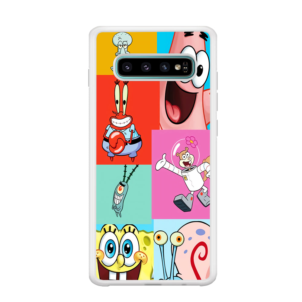 Spongebob Collage Character Samsung Galaxy S10 Case