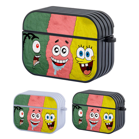 Spongebob Patrick Plankton Face Hard Plastic Case Cover For Apple Airpods Pro