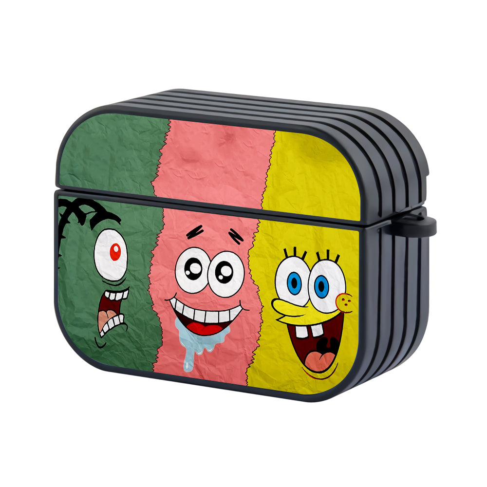 Spongebob Patrick Plankton Face Hard Plastic Case Cover For Apple Airpods Pro