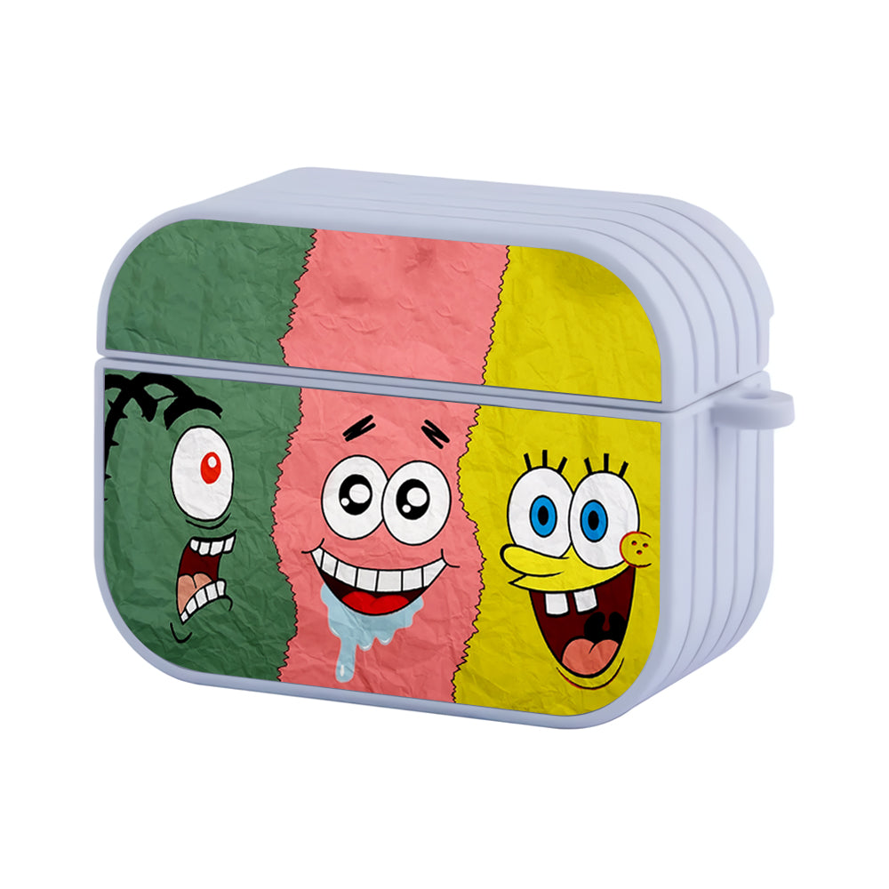 Spongebob Patrick Plankton Face Hard Plastic Case Cover For Apple Airpods Pro