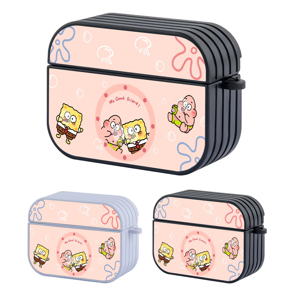 Spongebob is Good Friend Hard Plastic Case Cover For Apple Airpods Pro