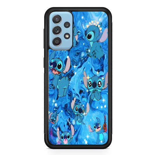 Stitch Aesthetic With Marble Blue Samsung Galaxy A72 Case