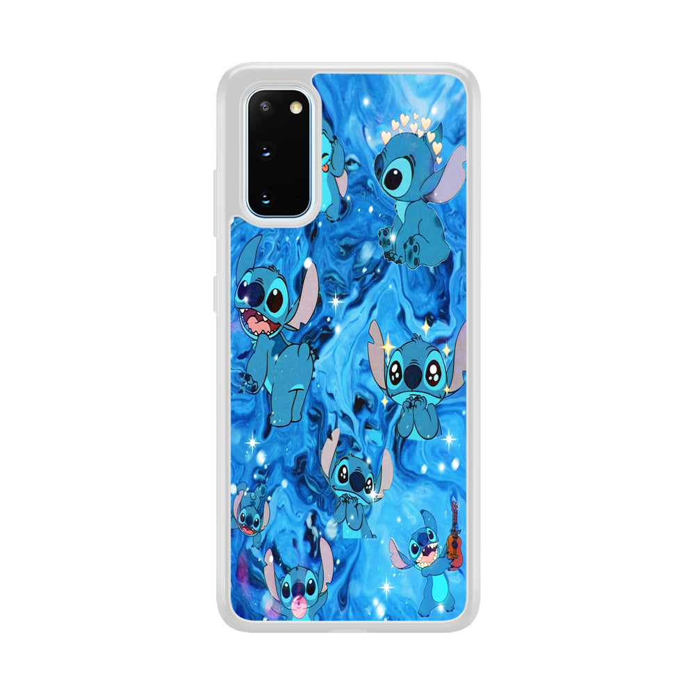 Stitch Aesthetic With Marble Blue Samsung Galaxy S20 Case