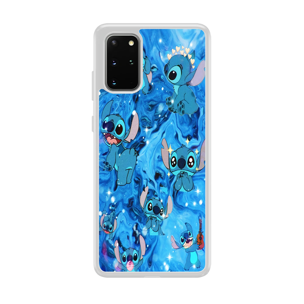 Stitch Aesthetic With Marble Blue Samsung Galaxy S20 Plus Case