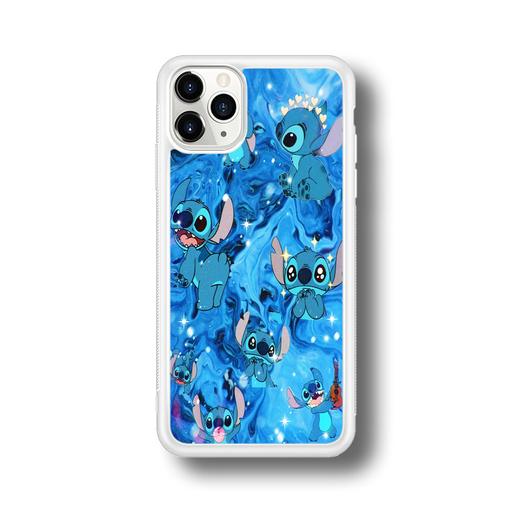 Stitch Aesthetic With Marble Blue iPhone 11 Pro Case