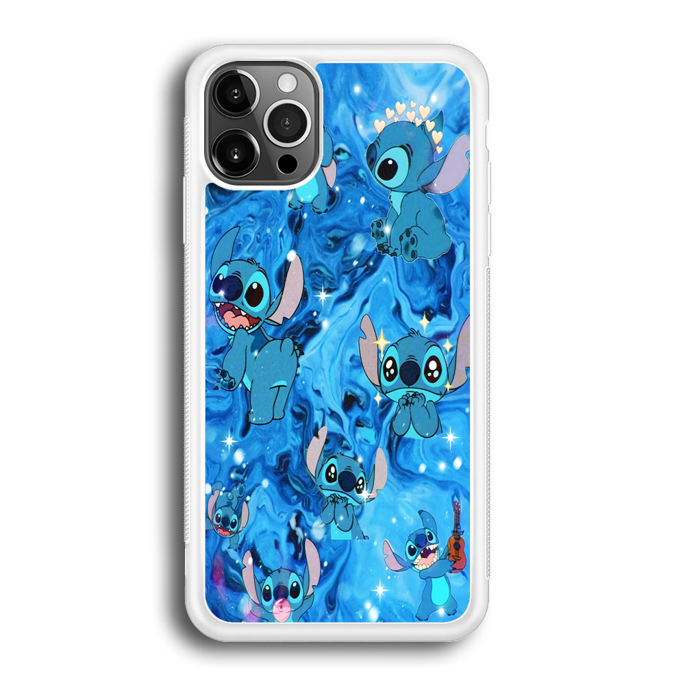 Stitch Aesthetic With Marble Blue iPhone 12 Pro Case