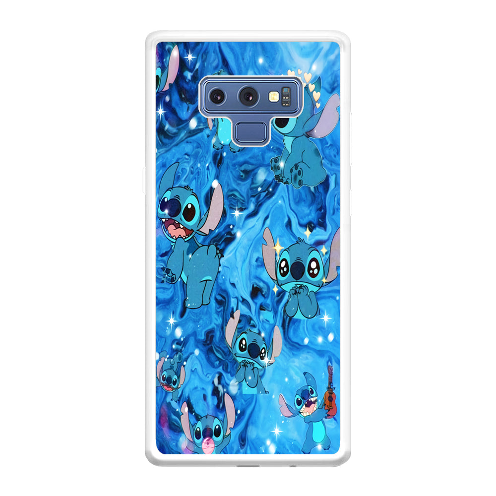 Stitch Aesthetic With Marble Blue Samsung Galaxy Note 9 Case