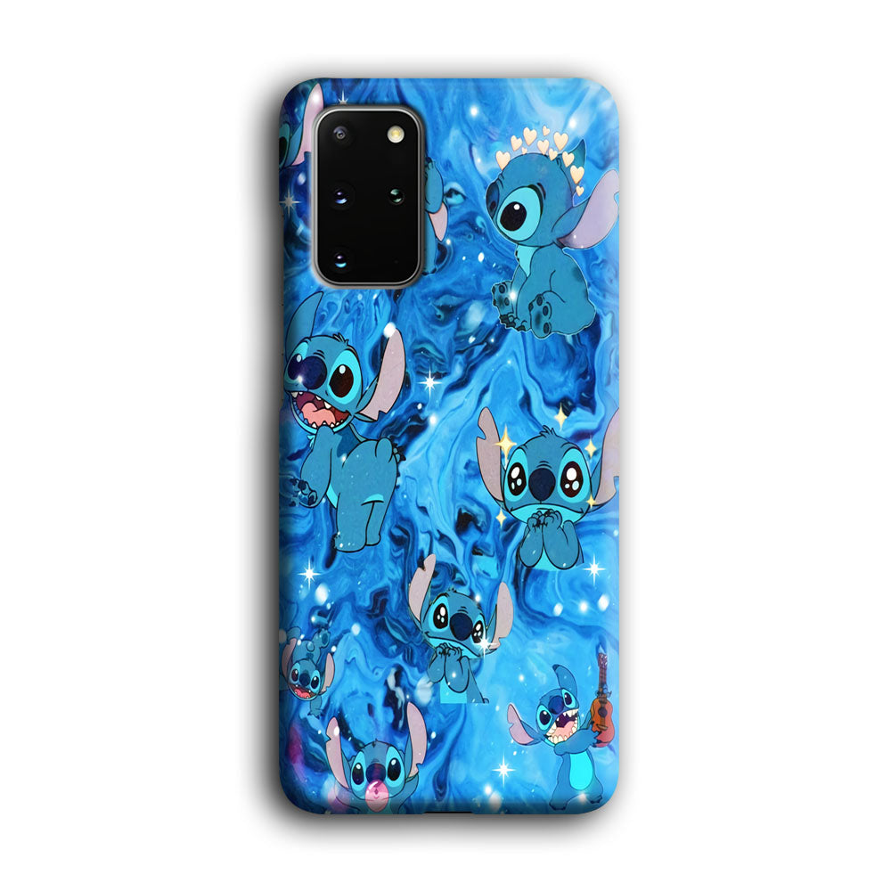 Stitch Aesthetic With Marble Blue Samsung Galaxy S20 Plus Case