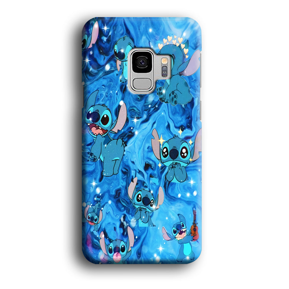 Stitch Aesthetic With Marble Blue Samsung Galaxy S9 Case ezzyst