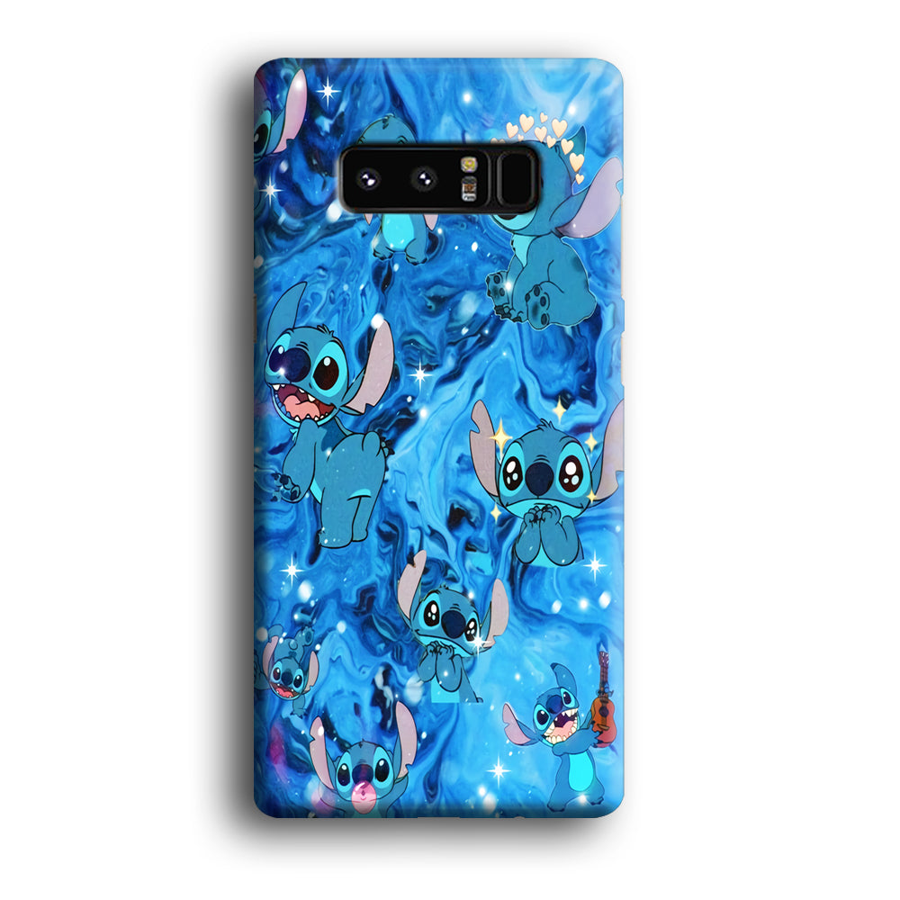 Stitch Aesthetic With Marble Blue Samsung Galaxy Note 8 Case