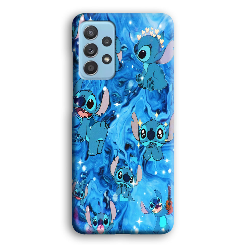 Stitch Aesthetic With Marble Blue Samsung Galaxy A52 Case