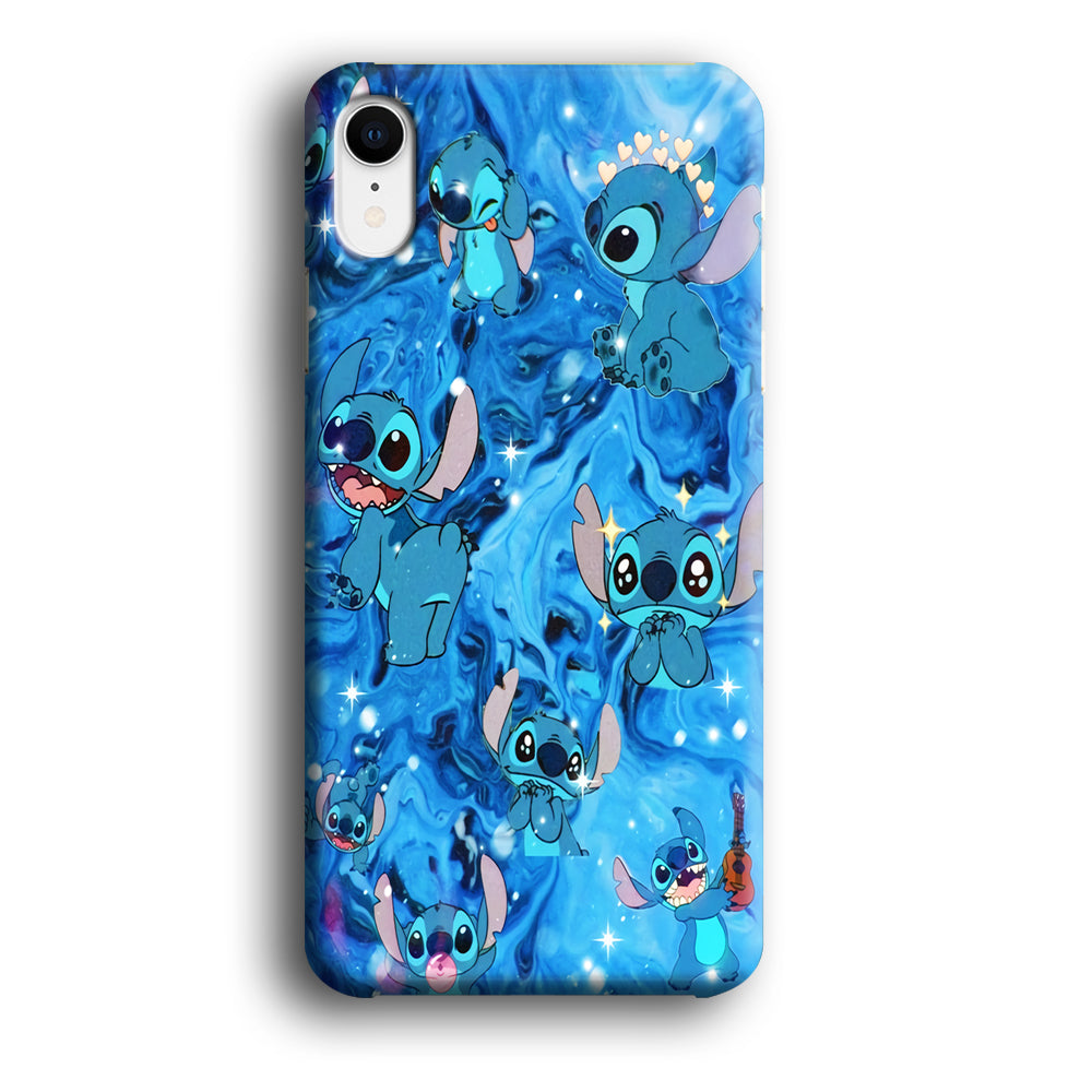 Stitch Aesthetic With Marble Blue iPhone XR Case