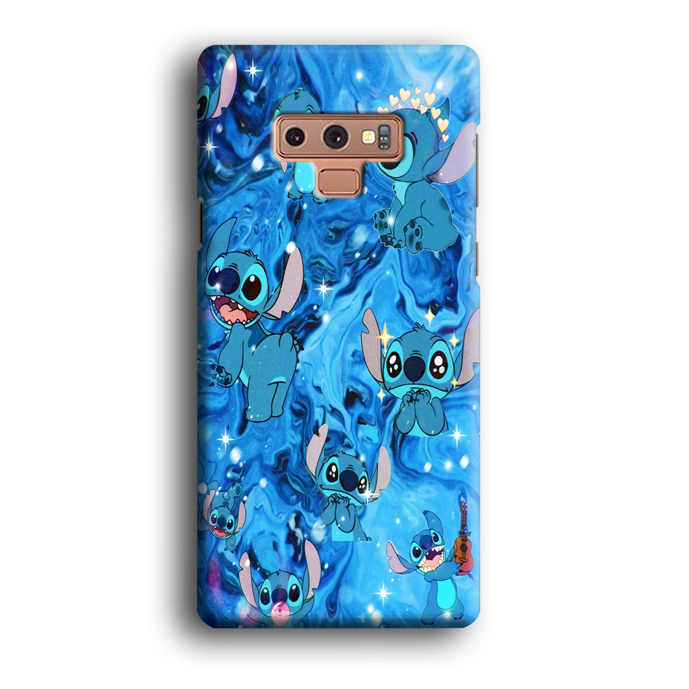 Stitch Aesthetic With Marble Blue Samsung Galaxy Note 9 Case