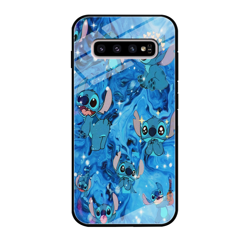 Stitch Aesthetic With Marble Blue Samsung Galaxy S10 Plus Case