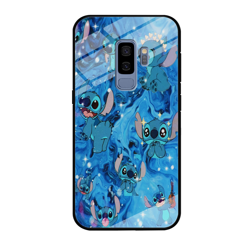 Stitch Aesthetic With Marble Blue Samsung Galaxy S9 Plus Case