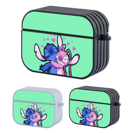 Stitch And Angel Hug Romance Hard Plastic Case Cover For Apple Airpods Pro