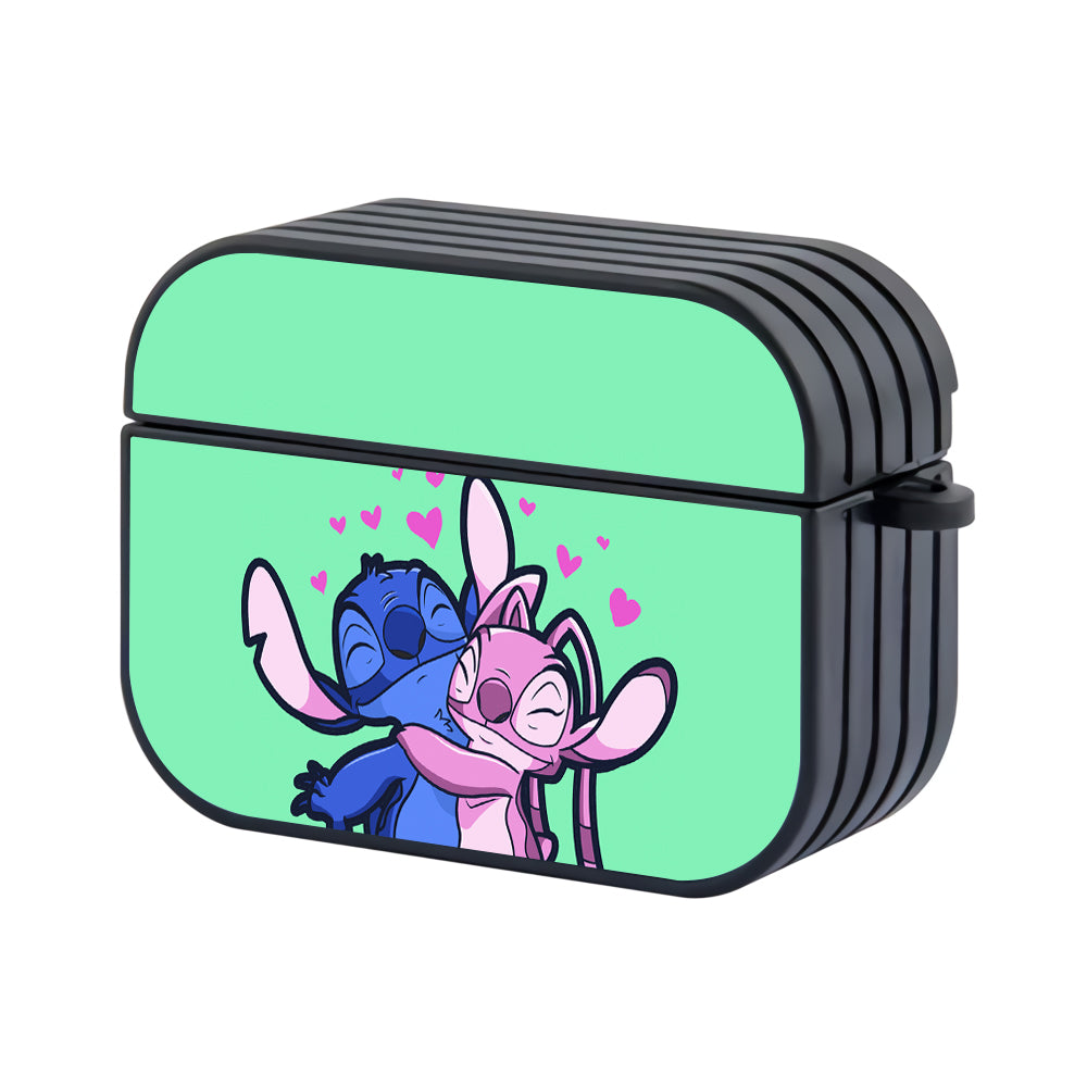Stitch And Angel Hug Romance Hard Plastic Case Cover For Apple Airpods Pro 2 - Ezzystore