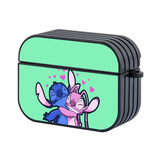 Stitch And Angel Hug Romance Hard Plastic Case Cover For Apple Airpods Pro 2 - Ezzystore