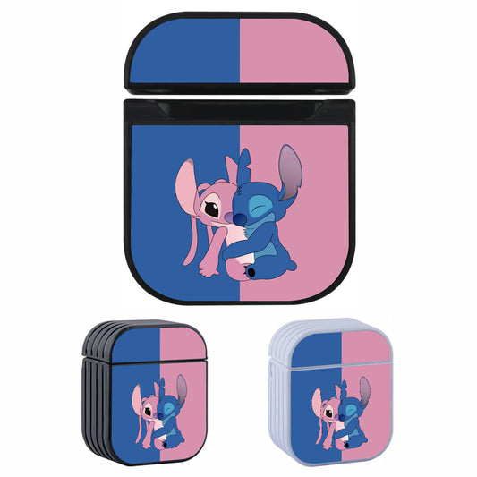 Stitch And Angel Huge Momment Hard Plastic Case Cover For Apple Airpods