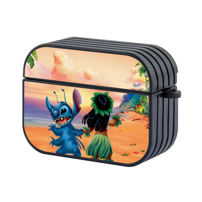 Stitch And Lilo Sunset Hard Plastic Case Cover For Apple Airpods Pro