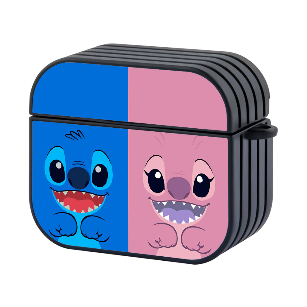 Stitch and Angel Face Hard Plastic Case Cover For Apple Airpods 3