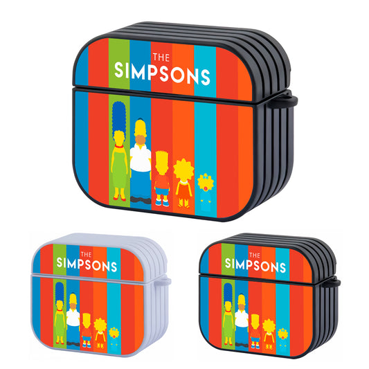 The Simpsons Colorful Background Hard Plastic Case Cover For Apple Airpods 3