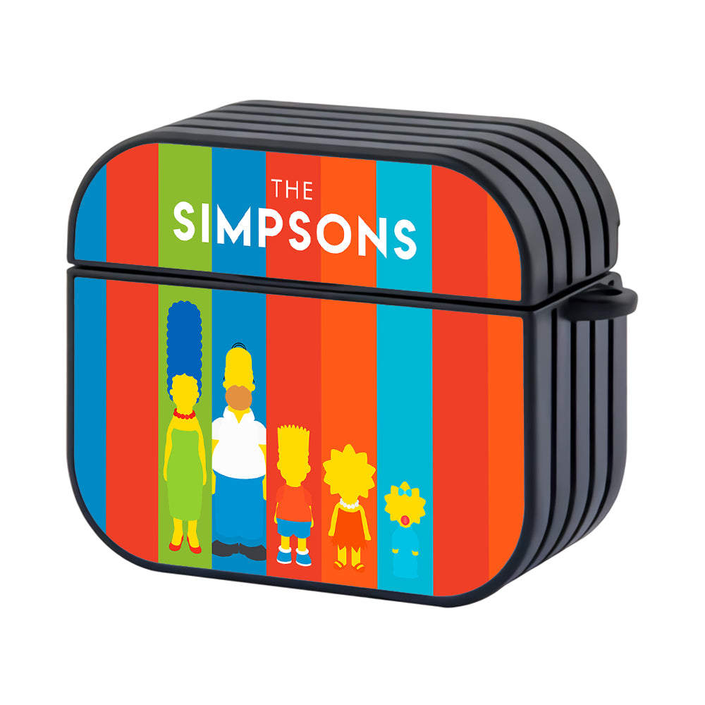 The Simpsons Colorful Background Hard Plastic Case Cover For Apple Airpods 3