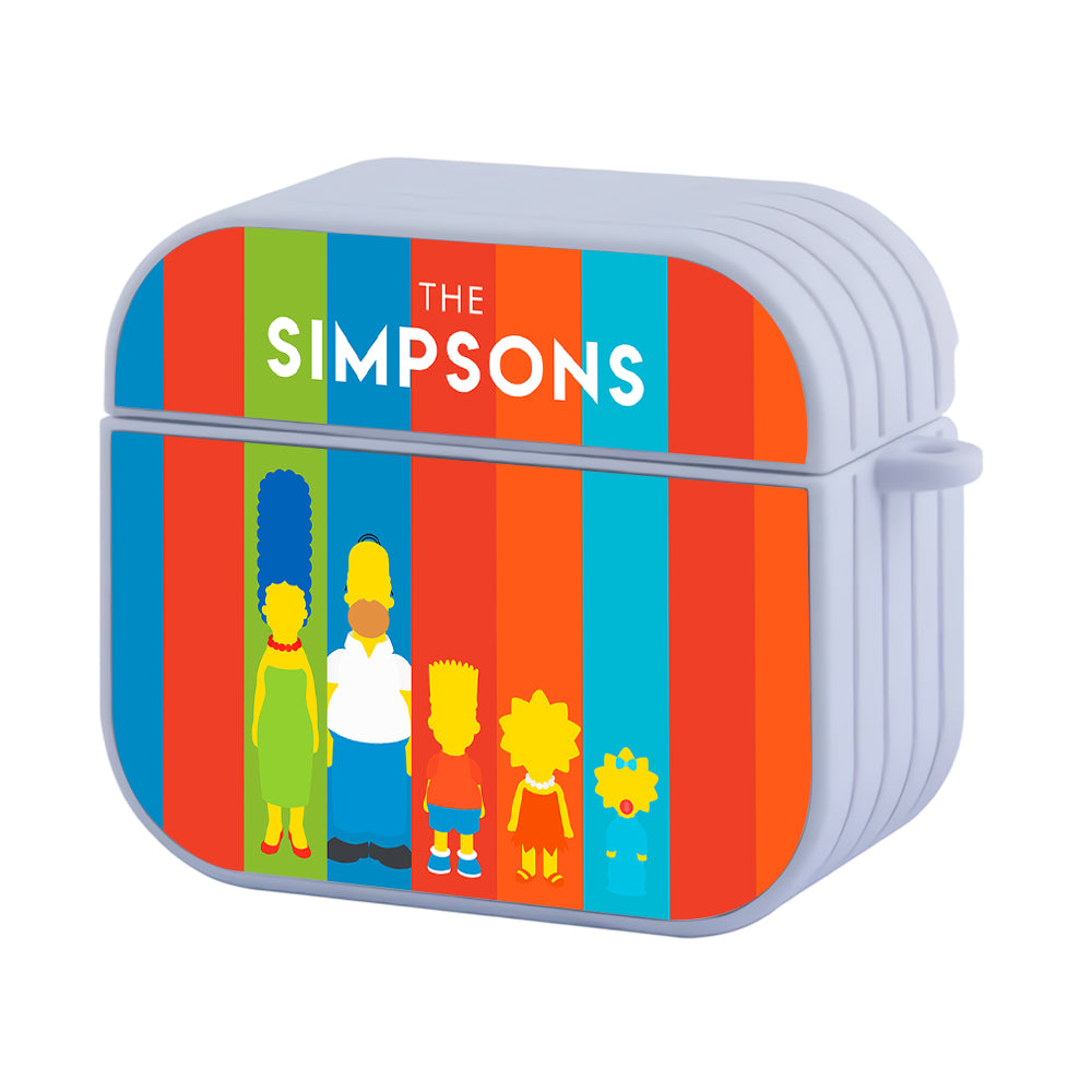 The Simpsons Colorful Background Hard Plastic Case Cover For Apple Airpods 3