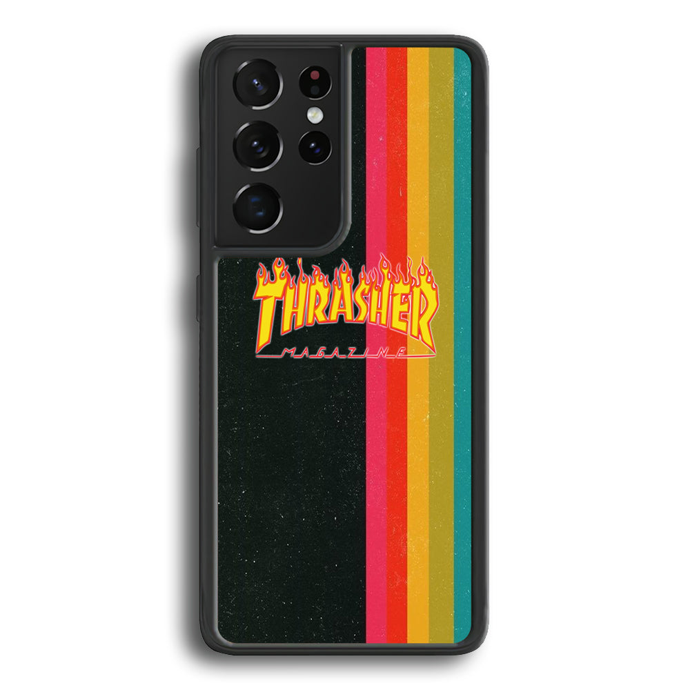 Thrasher Dim Grey Filter Rainbow Pain Samsung Galaxy S22 Ultra Case - Ezzystore
