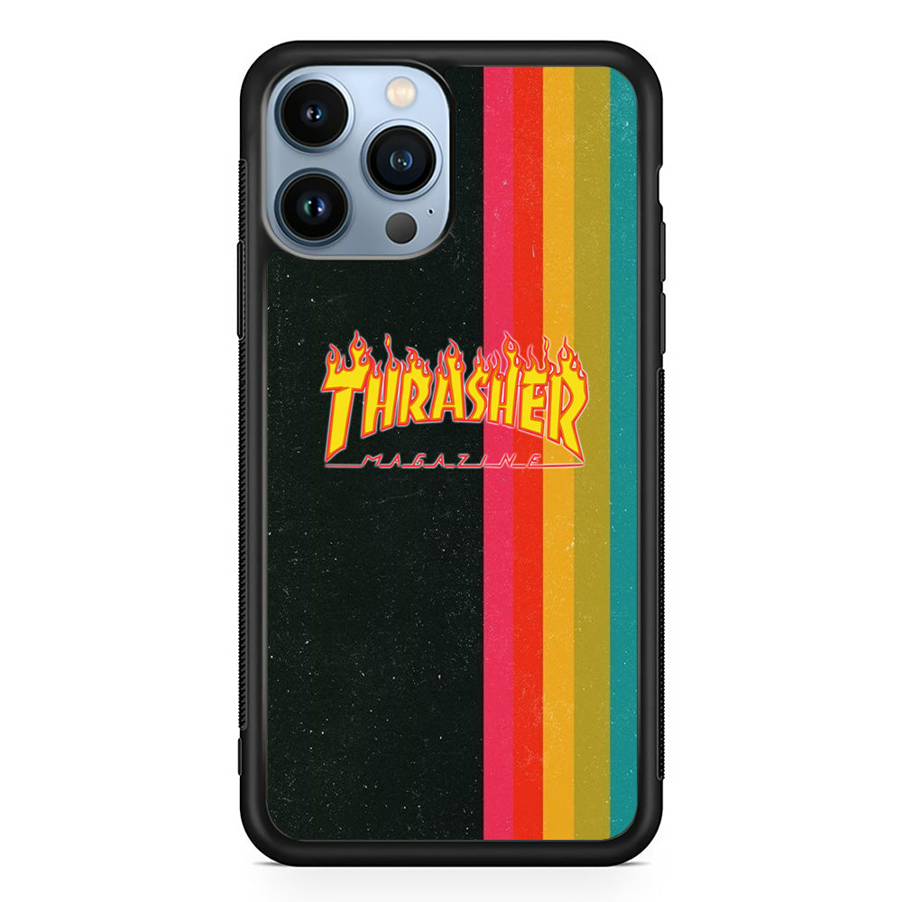 Thrasher Dim Grey Filter Rainbow Pain iPhone 15 Pro Max Case - Ezzystore