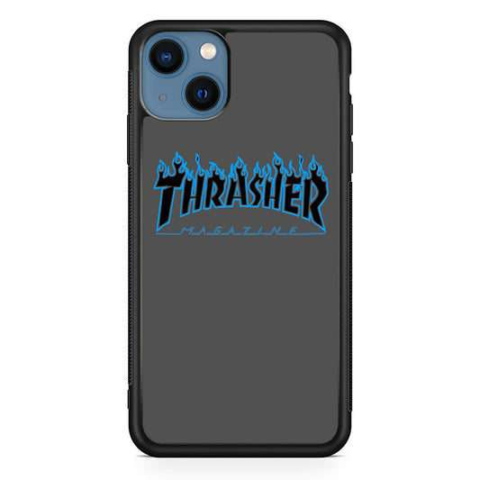 Thrasher Deeph Royal Grey Blue Fire iPhone 14 Case - Ezzystore