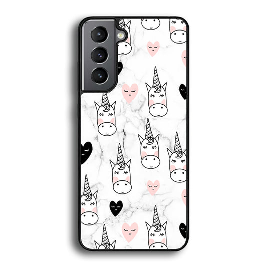 Unicorn Marble White Samsung Galaxy S24 Case - Ezzystore