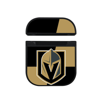 Vegas Golden Knights Black Gold Hard Plastic Case Cover For Apple Airpods