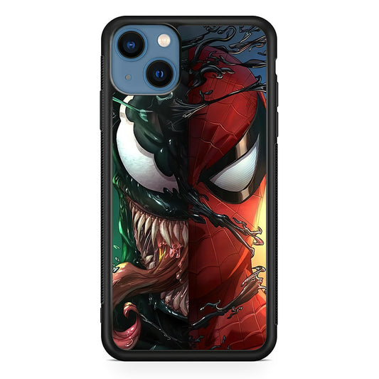 Venom Spiderman Half Face iPhone 14 Plus Case