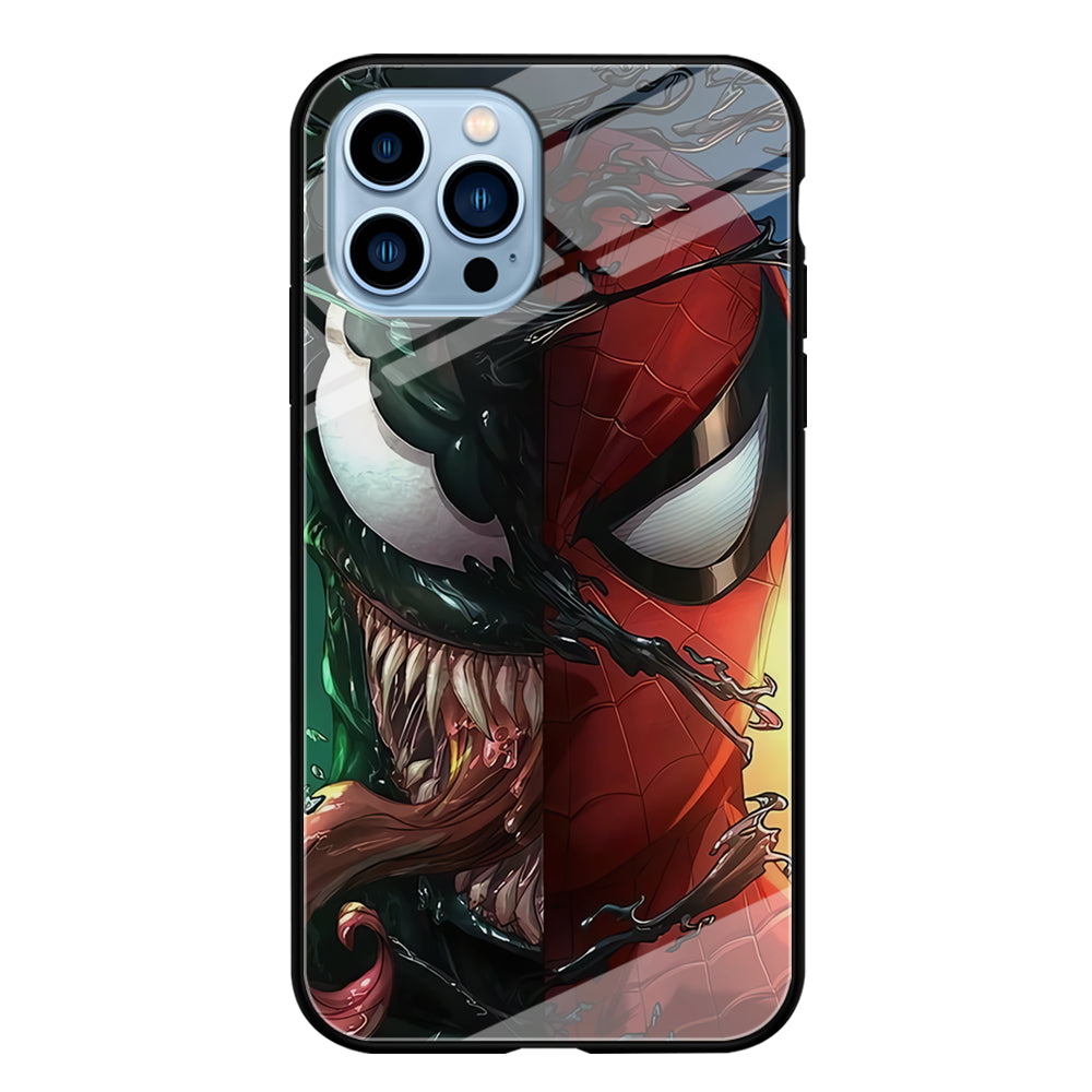 Venom Spiderman Half Face iPhone 15 Pro Case