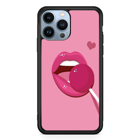 Woman Lip And Lolipop Pink iPhone 14 Pro Case
