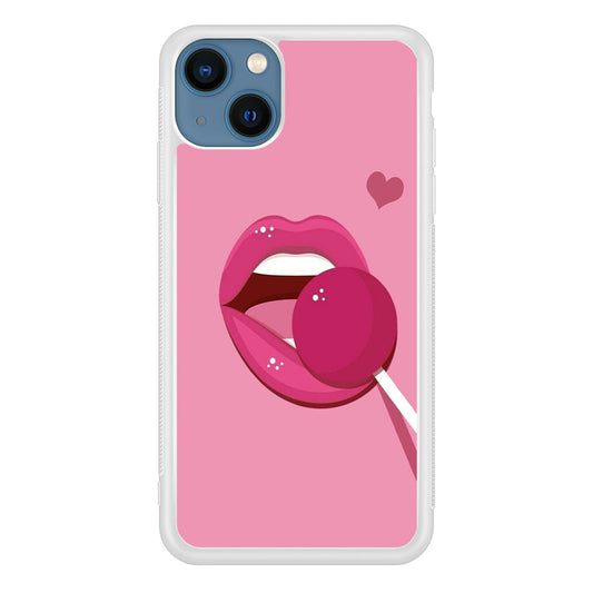 Woman Lip And Lolipop Pink iPhone 15 Case