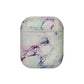 Marble And Light Line PU Leather Protective Case Cover For Apple Airpods