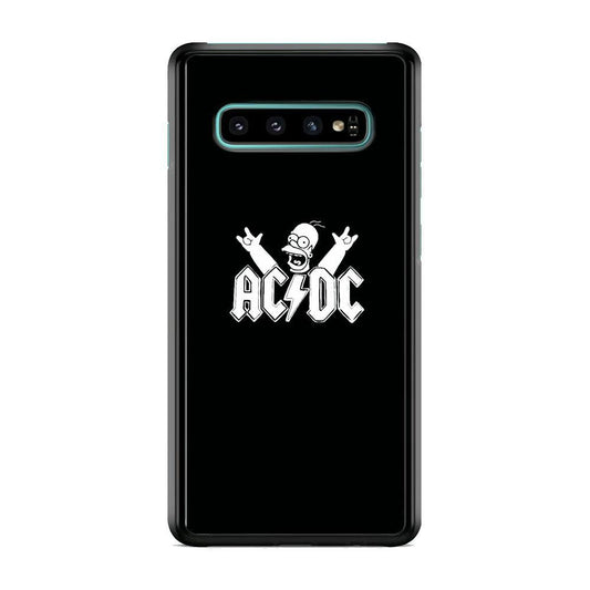 AC DC Logo Simpson Black And White Samsung Galaxy S10 Plus Case - ezzyst