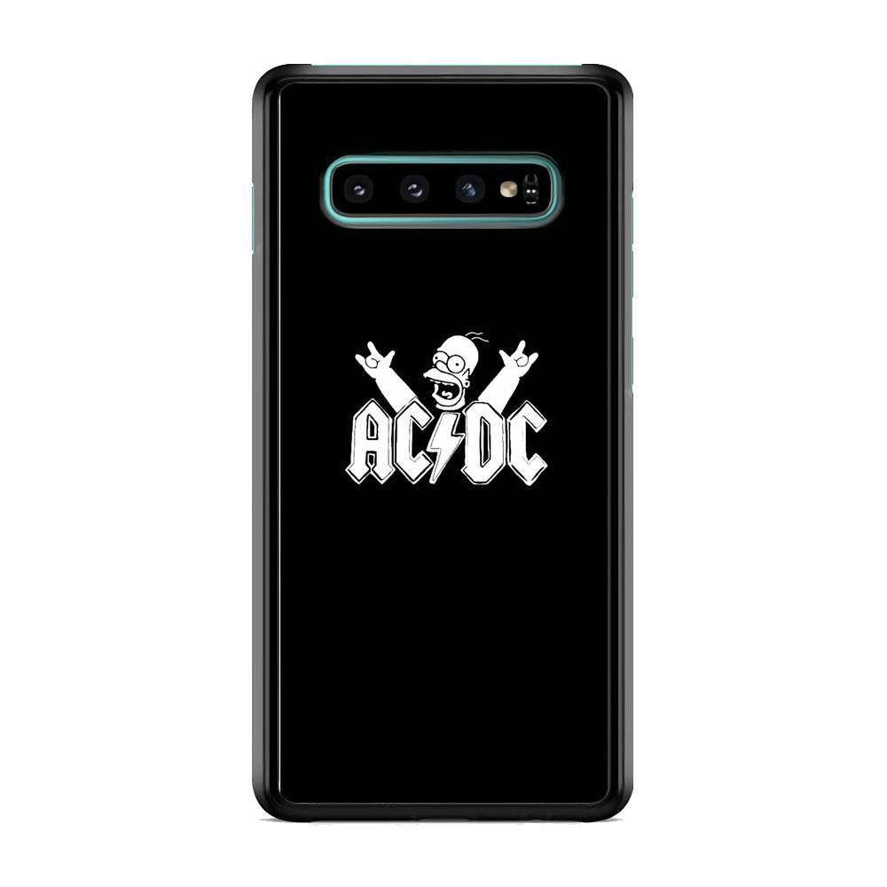 AC DC Logo Simpson Black And White Samsung Galaxy S10 Plus Case - ezzyst