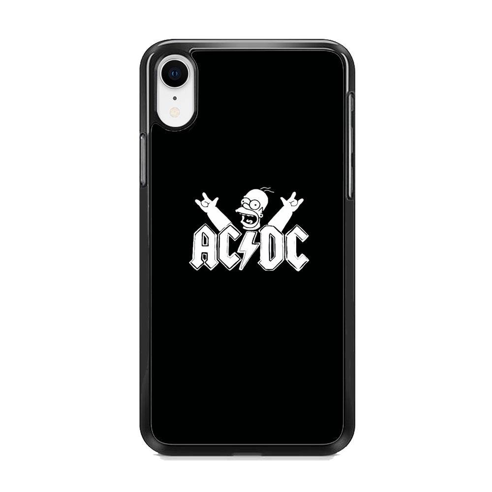 AC DC Logo Simpson Black And White iPhone XR Case - ezzyst