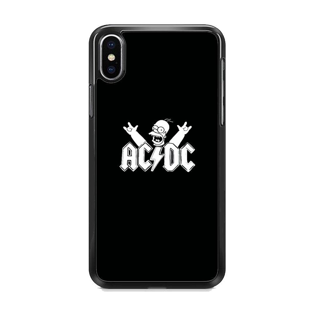 AC DC Logo Simpson Black And White iPhone Xs Case - ezzyst