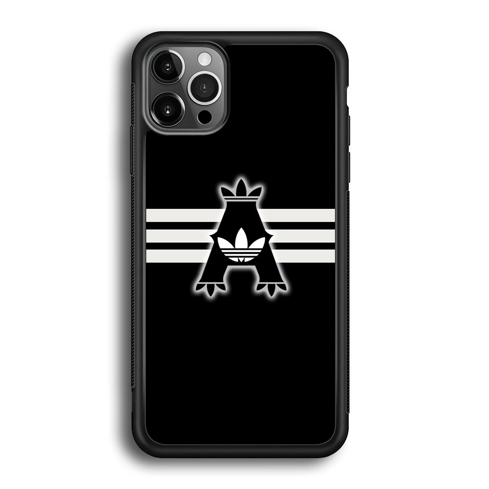 Adidas Royal Black Logo Stripe iPhone 12 Pro Case