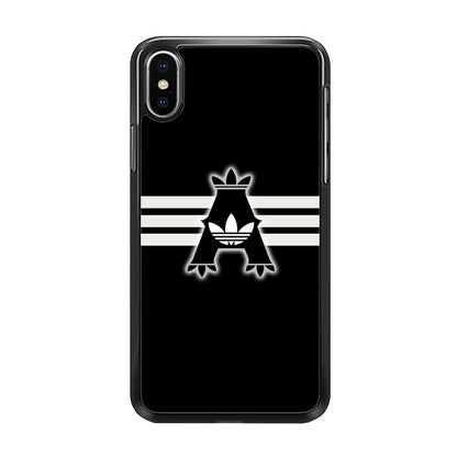 Adidas Royal Black Logo Stripe iPhone Xs Case