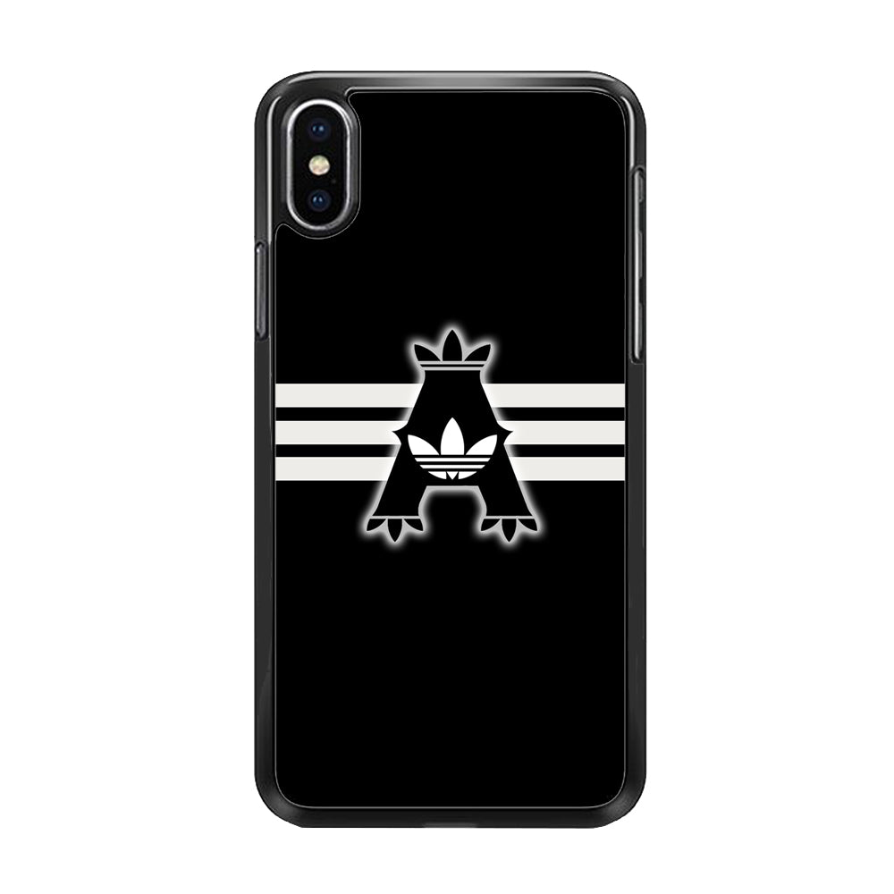 Adidas Royal Black Logo Stripe iPhone X Case