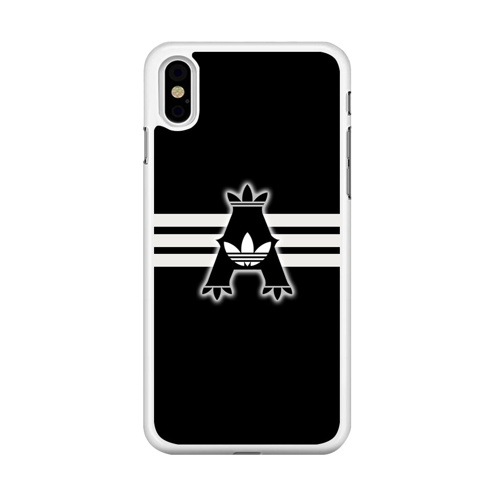 Adidas Royal Black Logo Stripe iPhone Xs Case