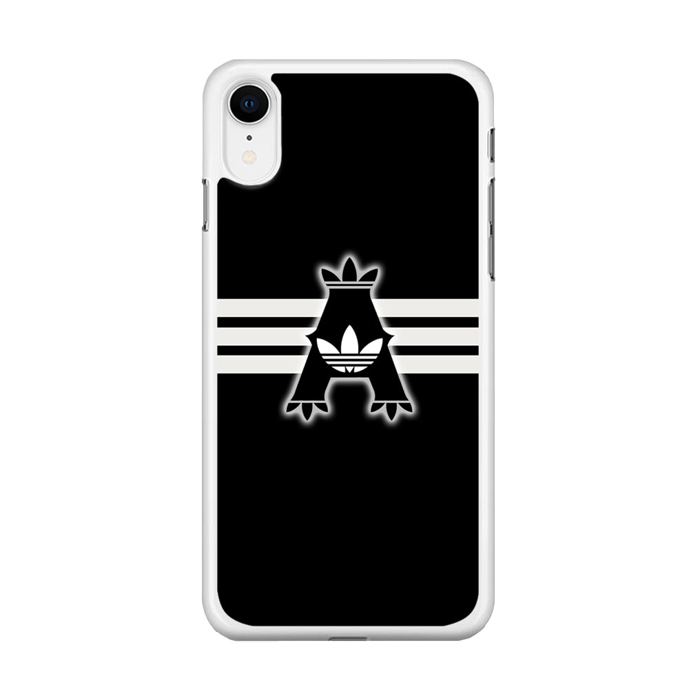 Adidas Royal Black Logo Stripe iPhone XR Case